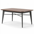 Eettafel van hout en metaal 120 x 80 x 75cm in bruin en zwart