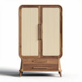 Houten kast met rolgordijnen en twee lades 80 x 40 x 150cm