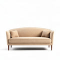 Beige bank met twee kussens van stof 180 x 85 x 85cm