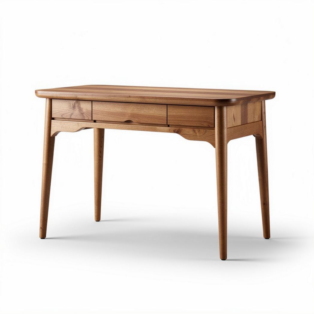 Houten bureau met lades afmetingen 120 x 60 x 75 cm natuurlijke look