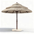 Parasol met houten staander en betonnen voet 240 x 240 x 250cm beige