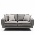 Grijs stoffen bankstel met vier kussens 200 x 90 x 85cm