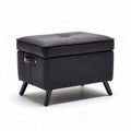 Hoes voor opbergbox met leren handvat en metalen poten 45 x 35 x 40cm in antraciet